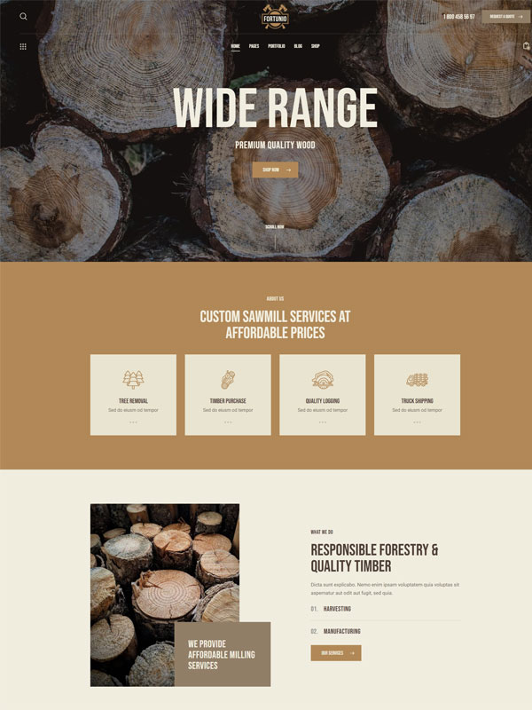 Mẫu thiết kế website xuất khẩu lâm sản